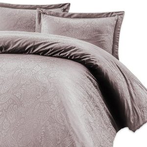 Pościel satynowa 220×200 Sal lililowa w pudełku ornamenty Luxury Premium 763230