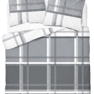 Pościel satynowa 220×200 szara biała Home Satin 765325