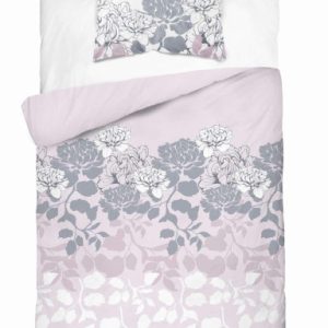 Pościel satynowa Home Satin 140×200 jasnoróżowo-szaro-białe kwiaty liście 1065750 Pościel satynowa Home Satin 140×200 jasnoróżowo-szaro-białe kwiaty liście 1065750