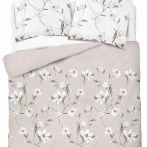 Pościel satynowa Home Satin 160×200 beżowe kwiaty 1065737