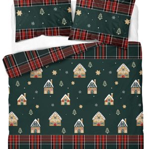 Pościel świąteczna 220×200 ciemnozielona domki – 5816 B – Christmas Comfort 1027326 Pościel świąteczna 220×200 ciemnozielona domki – 5816 B – Christmas Comfort 1027326