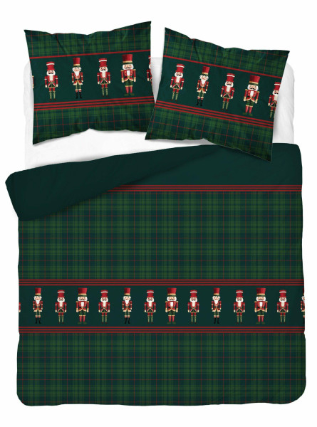 Pościel świąteczna 220x200 zielona w kratkę 2 – 5820 B – Christmas Comfort 1025880