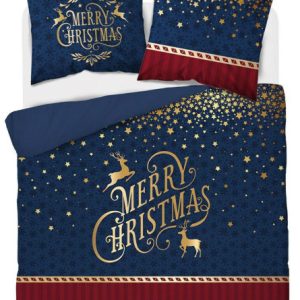 Pościel świąteczna Holland 160×200 Merry Christmas granatowa 1064664