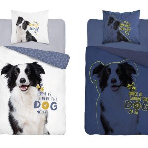 Pościel świecąca w ciemności 140×200 pies border collie biała 4088A 988675 Pościel świecąca w ciemności 140×200 pies border collie biała 4088A 988675