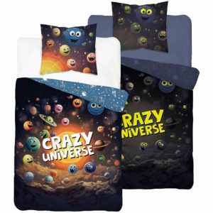 Pościel świecąca w ciemności 160×200 Crazy universe granatowa Fluo 1019916 Pościel świecąca w ciemności 160×200 Crazy universe granatowa Fluo 1019916