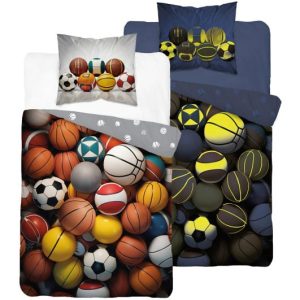 Pościel świecąca w ciemności 160×200 mix piłek sportowych Fluo 1019954 Pościel świecąca w ciemności 160×200 mix piłek sportowych Fluo 1019954