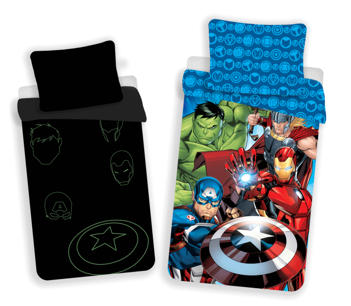 Pościel świecąca w ciemności Avengers 140x200 Jerry Fabrics 265700