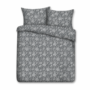 Pościel z kory 160×200 szara w białe kwiatki na guziki 100% bawełna 1025905 Pościel z kory 160×200 szara w białe kwiatki na guziki 100% bawełna 1025905
