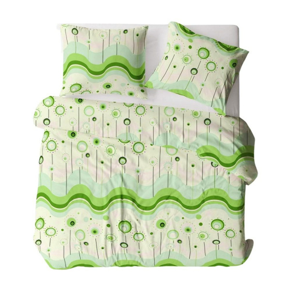 Pościel z kory 180x200 014G Lizaki zielone na guziki 100% bawełna gruba 1078306