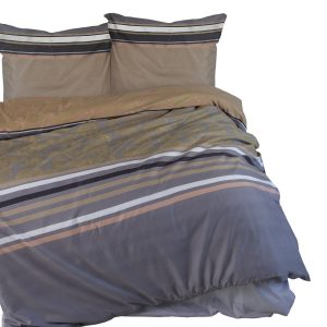 Pościel z mikrofibry 160×200 szara złota glamour ornamenty pasy 764145
