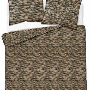 Pościel z perkalu beżowa z czarnym motywem animal print – 160×200 cm 1065735 Pościel z perkalu beżowa z czarnym motywem animal print – 160×200 cm 1065735