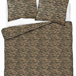 Pościel z perkalu beżowa z czarnym motywem animal print – 220×200 cm 1065756 Pościel z perkalu beżowa z czarnym motywem animal print – 220×200 cm 1065756