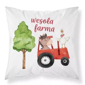Poszewka 40×40 czerwony traktor biała szara PSBA 04 A Mayamoo 26 983082 Poszewka 40×40 czerwony traktor biała szara PSBA 04 A Mayamoo 26 983082