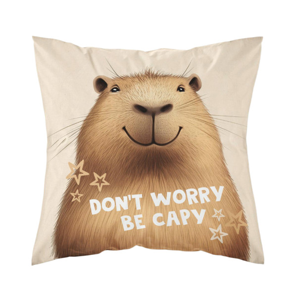 Poszewka 40x40 kapibara „Don’t worry be capy” MF035 A - Fun Dreams 965045