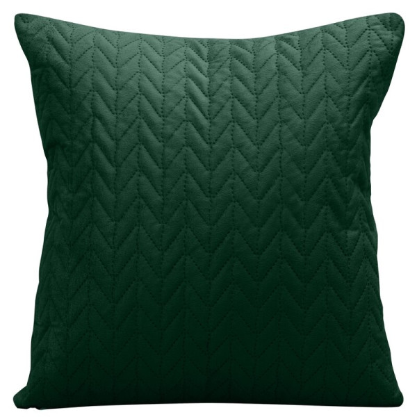 Poszewka 40x40 Luiz 4 zielona pikowana w jodełkę welurowa 983087