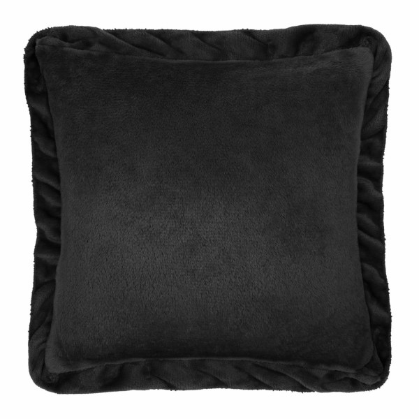 Poszewka 40x40 Ruffly czarna z mikrofibry z falbaną 83138
