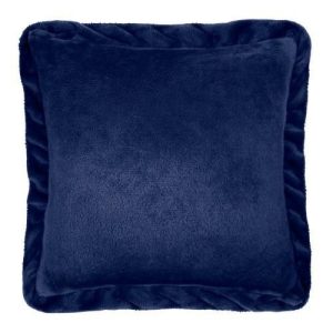 Poszewka 40×40 Ruffly granatowa z mikrofibry z falbaną 84367