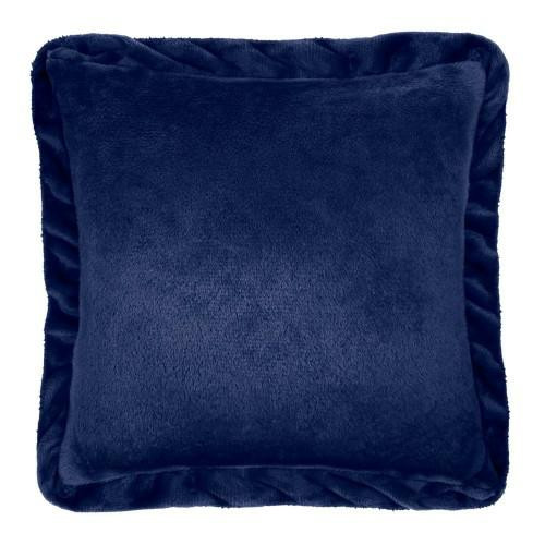 Poszewka 40x40 Ruffly granatowa z mikrofibry z falbaną 84367