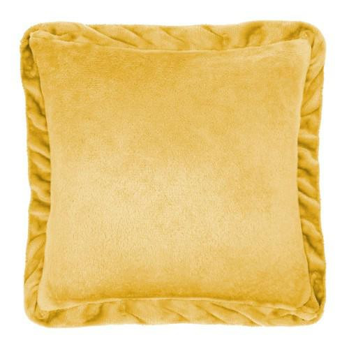 Poszewka 40x40 Ruffly musztardowa z mikrofibry z falbaną 83411