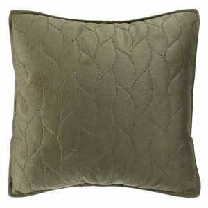 Poszewka 40×40 Verde zielona welurowa liście dwustronna 83095