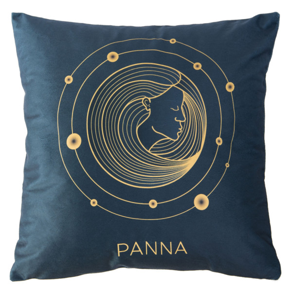 Poszewka 40x40 Zodiak Panna turkusowa ciemna welurowa 83184