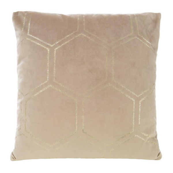 Poszewka 45x45 12L beżowa złota plaster miodu welurowa 84105