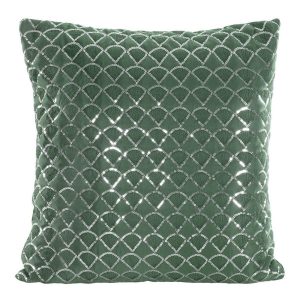 Poszewka 45×45 Margot zielona ciemna zdobiona cekinami 83412 Poszewka 45×45 Margot zielona ciemna zdobiona cekinami 83412