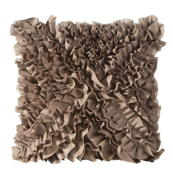 Poszewka 45x45 Mirena beżowa ciemna falbanki 84180