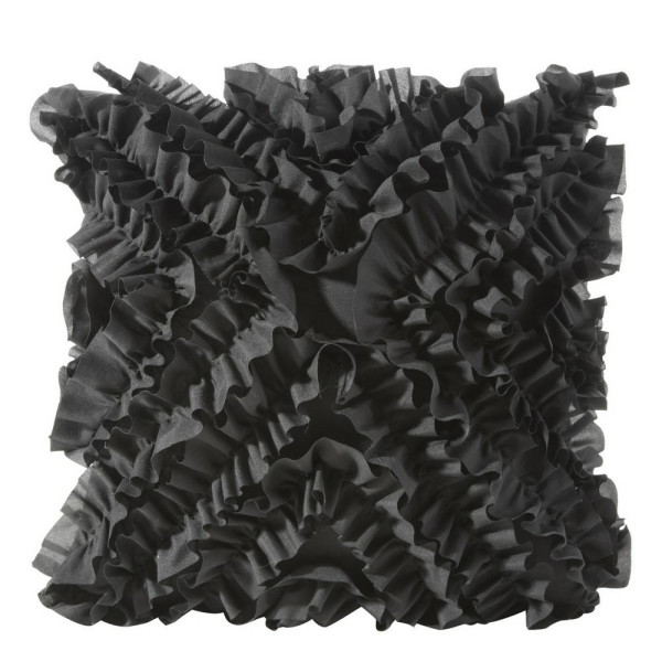 Poszewka 45x45 Mirena czarna falbanki 84392