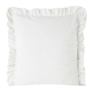 Poszewka 45×45 Velvet 25 B biała welurowa falbanka 84232 Poszewka 45×45 Velvet 25 B biała welurowa falbanka 84232