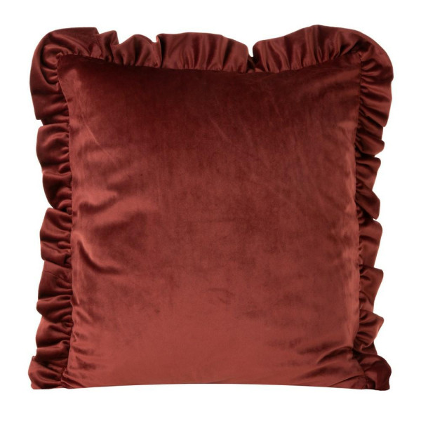 Poszewka 45x45 Velvet 25 ceglasta welurowa falbanka 83055