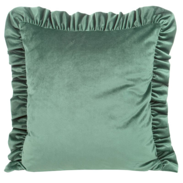 Poszewka 45x45 Velvet 25 miętowa falbana welurowa 84130