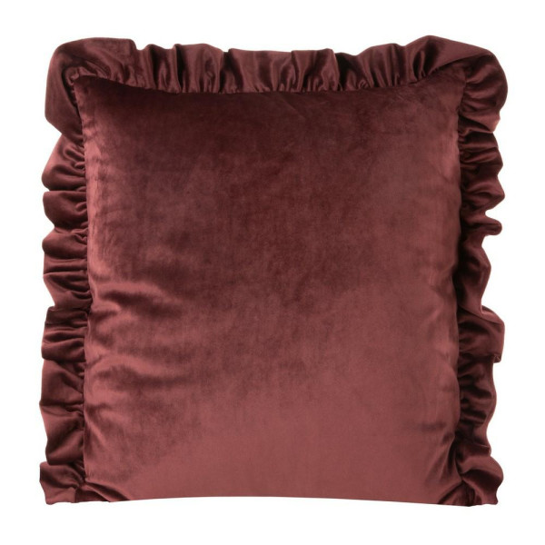 Poszewka 45x45 Velvet czerwona falbanka welurowa 83164