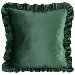 Poszewka Brenda z falbankami welwet 45×45 cm ciemnozielona 935064 Poszewka Brenda z falbankami welwet 45×45 cm ciemnozielona 935064