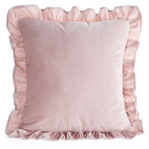 Poszewka Brenda z falbankami welwet 45×45 cm pudrowy róż 935066 Poszewka Brenda z falbankami welwet 45×45 cm pudrowy róż 935066