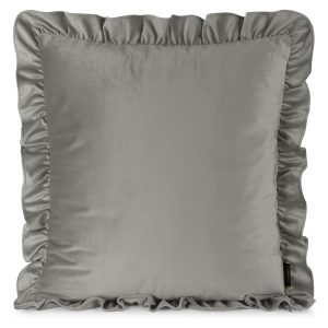 Poszewka Brenda z falbankami welwet 45×45 cm srebrna 935067 Poszewka Brenda z falbankami welwet 45×45 cm srebrna 935067