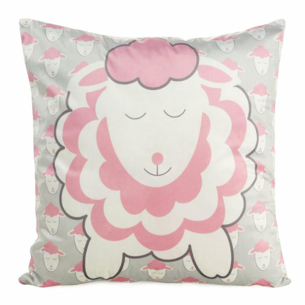 Poszewka dekoracyjna dla dzieci KIDS Baranki 45x45 cm różowo srebrna 1023033