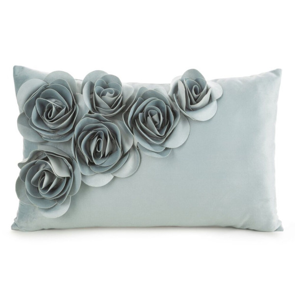 Poszewka dekoracyjna FLORES miętowa róże 3D 30x50 cm 847592
