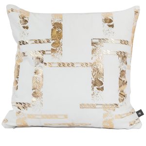 Poszewka dekoracyjna King Of Chic Gold 45×45 cm biała 236135 Poszewka dekoracyjna King Of Chic Gold 45×45 cm biała 236135