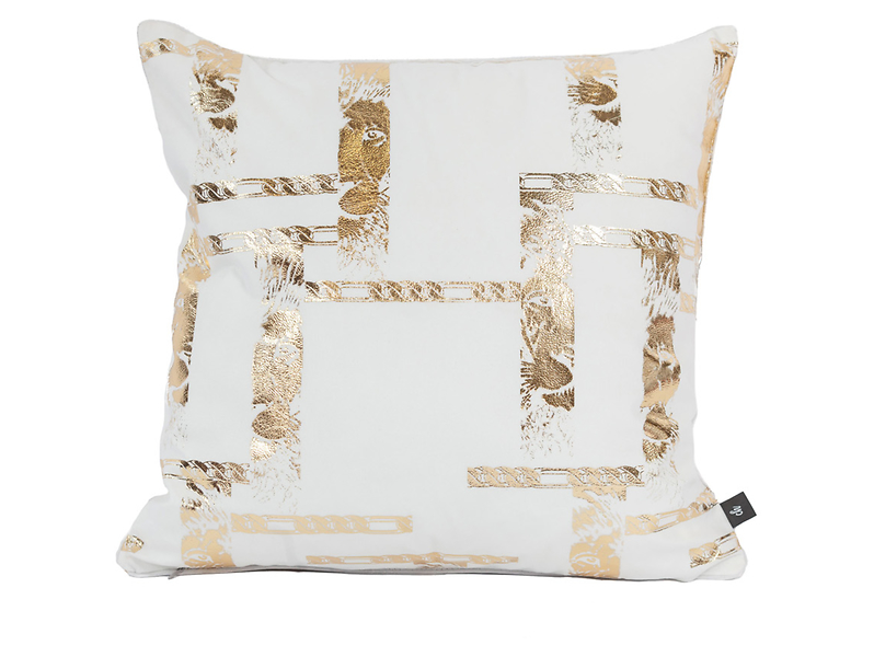 Poszewka dekoracyjna King Of Chic Gold 45x45 cm biała 236135