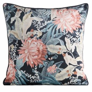 Poszewka dekoracyjna Velvet 45×45 cm czarno-pomarańczowa 232816