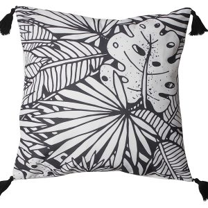 Poszewka dekoracyjna Ystad 45×45 cm biało-czarna 236017 Poszewka dekoracyjna Ystad 45×45 cm biało-czarna 236017