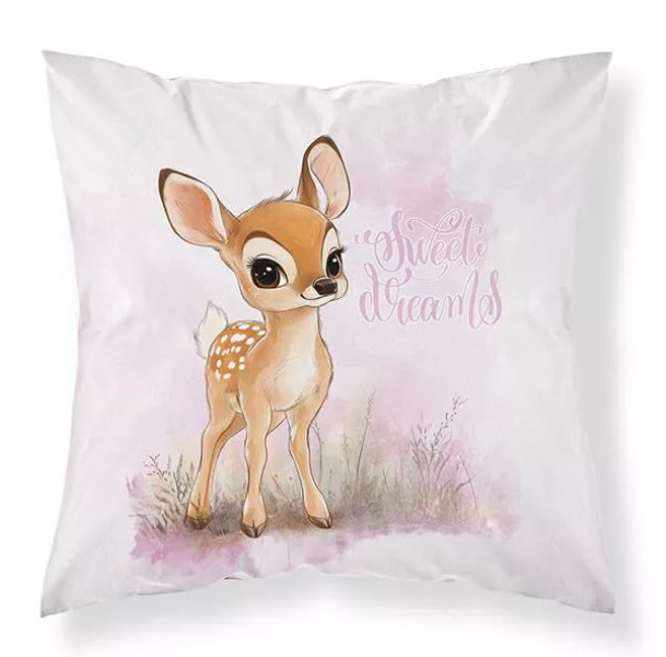 Poszewka dziecięca 40x40 - 54 A - z sarenką pudrowy róż - Sweet Dreams 1001769
