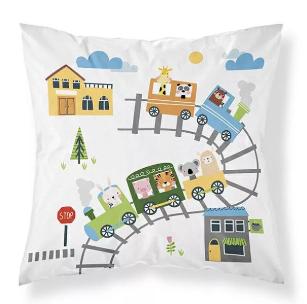Poszewka dziecięca 40x40 - 60 A - z motywem kolei biała - Sweet Dreams 1001761