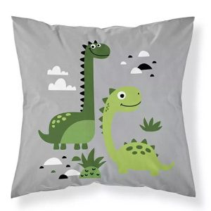Poszewka dziecięca 40×40 – 61 A – z dinozaurami szara – Sweet Dreams 989327 Poszewka dziecięca 40×40 – 61 A – z dinozaurami szara – Sweet Dreams 989327