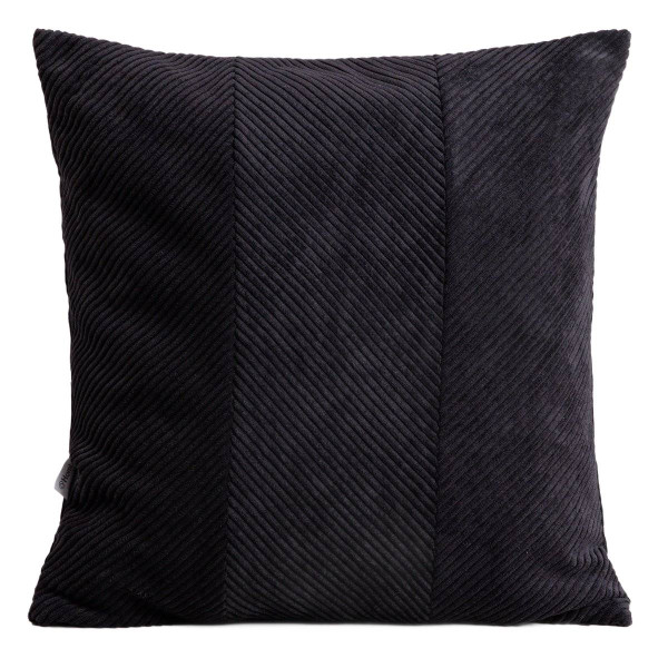Poszewka FALLERE ze sztruksowym wzorem czarna 45x45 cm HOMLA 900286