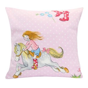 Poszewka jersey 40×40 Konik i dziewczynka różowa 2406 Exclusive 969706