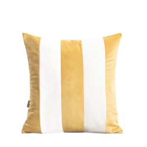Poszewka MANO z dodatkiem lnu w żółte pasy 45x45cm HOMLA 945954