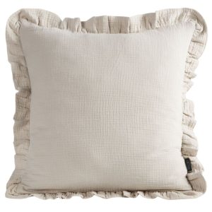 Poszewka MUSLIN 1 bawełniana beżowa falbanka 45×45 cm 949619 Poszewka MUSLIN 1 bawełniana beżowa falbanka 45×45 cm 949619