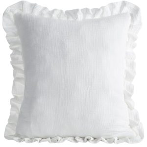 Poszewka MUSLIN 1 bawełniana biała falbanka 45×45 cm 949611 Poszewka MUSLIN 1 bawełniana biała falbanka 45×45 cm 949611